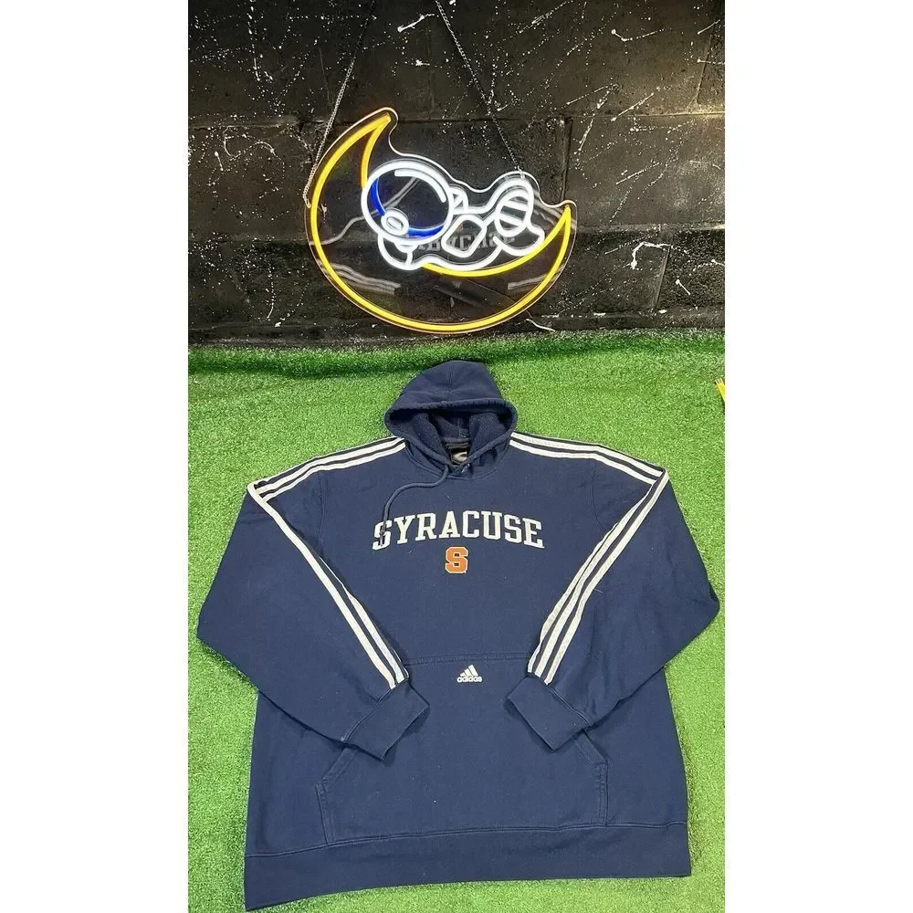 Adidas Y2K‎ Syracuse University Orangeman Hoodie Sweatshirt Blue Size XXL